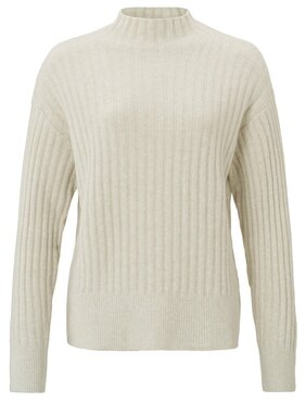 Yaya Sweater with turtleneck birch sand melange