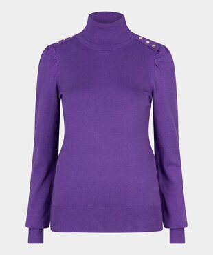 Esqualo Sweater fancy detail shldr basic deep lavender
