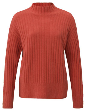 Yaya Sweater with turtleneck ochre red melange