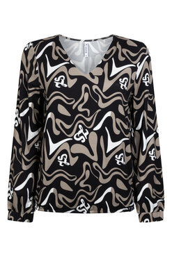 Zoso 234Sugar Printed viscose blouse black