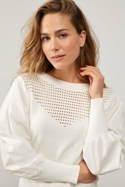 Yaya sweater ls wool white