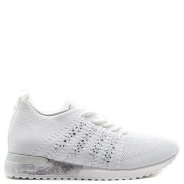 La Strada Sneaker white knitted + stones
