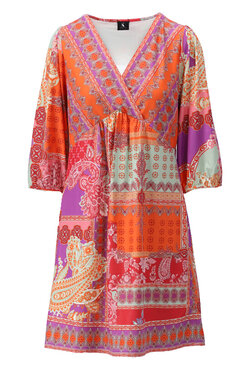 K-Design Crossover dress with patchwork design