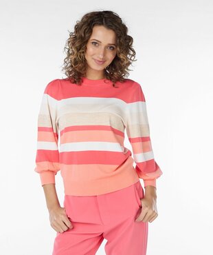Esqualo Sweater stripes Strawberry