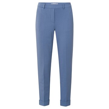 Yaya Jersey tailored trousers with turn up bottom hem infinity blue