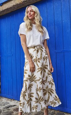 Esqualo Skirt Paradise Palm Print