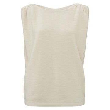 Yaya Sweater with buttons at back sleeveless beige