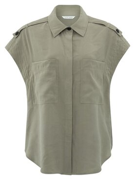 Yaya Cargo sleeveless blouse army green