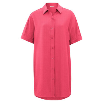 Yaya Blouse jurk met korte mouwen Coral paradise pink