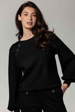 Tramontana Sweater Sailor Buttons Black