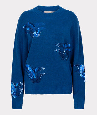 Esqualo Sweater sequins Brilliant Blue