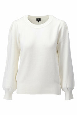 K-Design Basic pullover met ronde hals ecru Z842