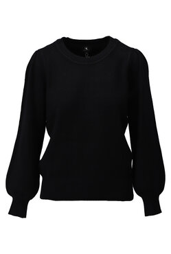 K-Design Basic pullover met ronde hals zwart Z842