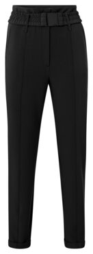 Yaya Woven high waist trousers with belt black