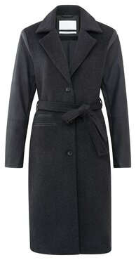 Yaya Long wool mix coat anthracite melange