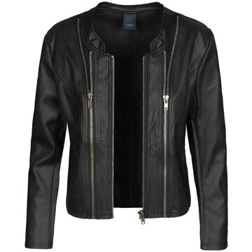 One Two Luxzuz Nieuwe Athena Faux Leather Jacket Black