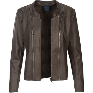 One Two Luxzuz Nieuwe Athena Faux Leather Jacket Capers