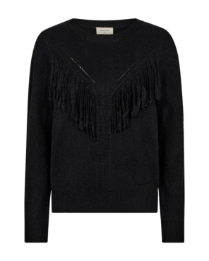 Freequent fqfringe-pullover Black