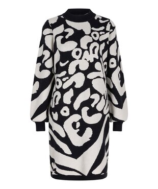 Esqualo Dress 2tone jacquard animal Black / Grey