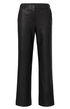 Yaya Faux leather wide leg trousers with slit black