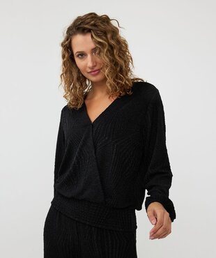 Esqualo Blouse jacquard SJ Black