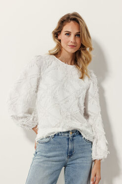 Tramontana Fancy Woven Top OffWhite C14-15-401