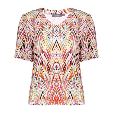 Geisha T-shirt v-neck jersey AOP red/purple  52445-60 JAZZ