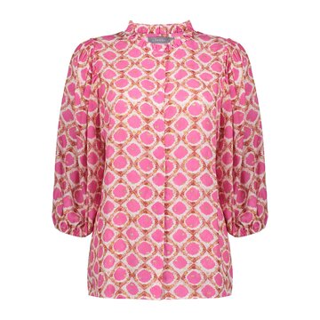 Geisha Blouse off-white Fuchsia  53459-20
