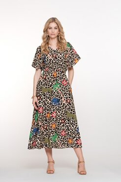 Geisha Dress sand/green/blue  57348-20