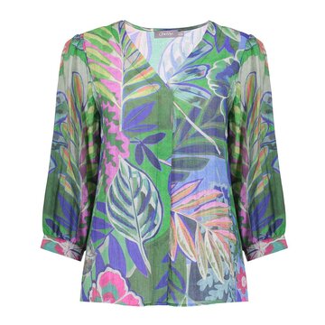 Geisha Blouse blue Green  53461-20