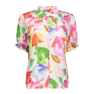 Geisha Blouse off-white/green/pink  53469-20