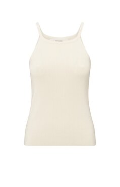 Yaya Geribde tanktop met smalle bandjes off white