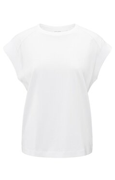 Yaya Mouwloze top met ribdetails pure white