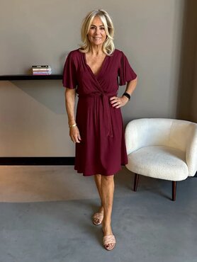 Typical Jill Piddy jurk Burgundy