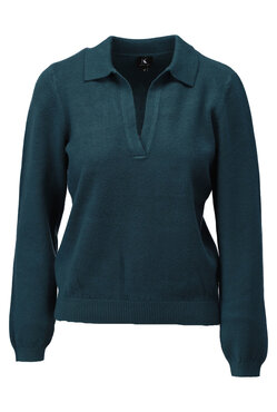 K-Design Pull met polokraag B864 deep teal