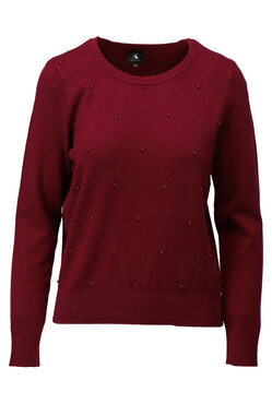 K-Design Pull met parels B824 Burgundy