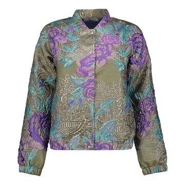 Geisha Jacket flowers lurex green/purple