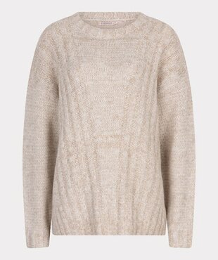 Esqualo Sweater V-neck lurex Sand