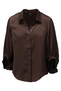 K-Design Blouse met speciale mouwen B773 Chocolate brown