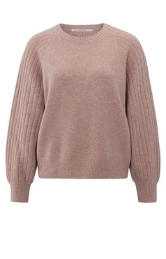 Yaya Rib mixed sweater ls blush pink melange 01-000410-509