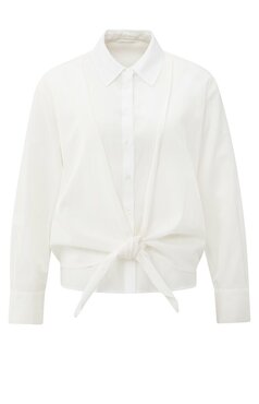 Yaya Layered blouse with knot off white 01-201177-509