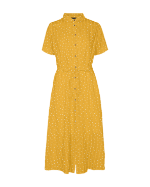 Freequent Doxie-l-dr gele print jurk