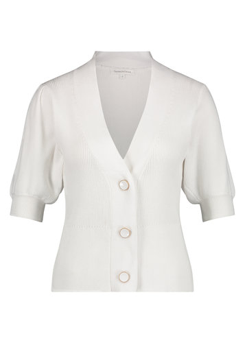 Tramontana Cardigan S/S Fine Knit white