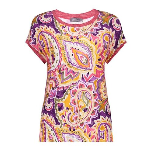 Geisha T-shirt SARAH fancy rib purple/red