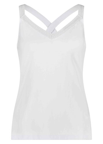 Tramontana Singlet Lurex Tape white