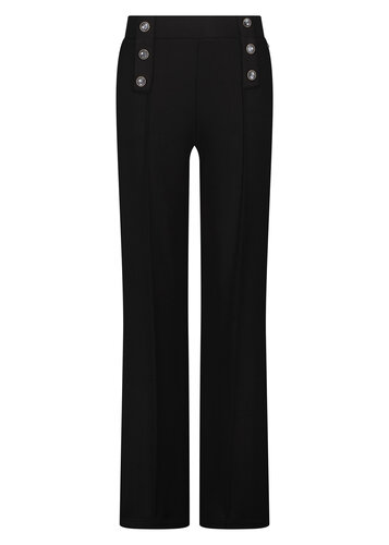 Tramontana Trousers Sailor Buttons Black