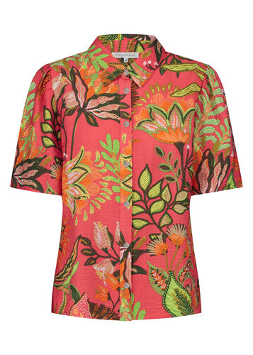 Tramontana Blouse Blooming Floral Stitch PrintCorals C11-16-301