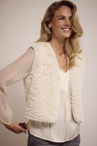 Tramontana Hairy Yarn Vest Stone